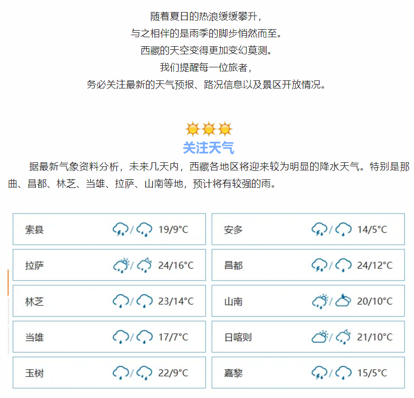 游客速看！这份雨季进藏注意事项请收好！(图2)